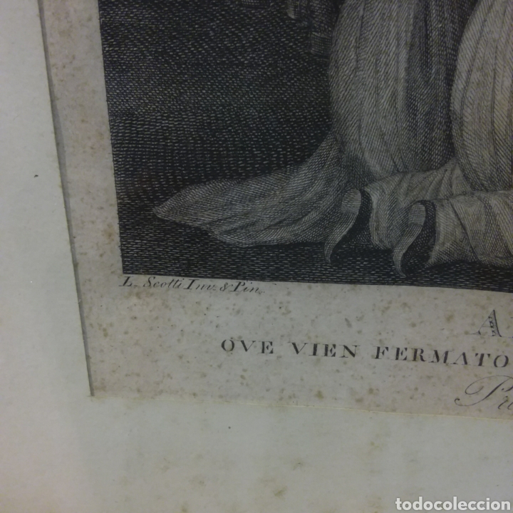 Arte: L&aacute;mina enmarcada en madera. A&ntilde;o 1803 , numerada. - Foto 2