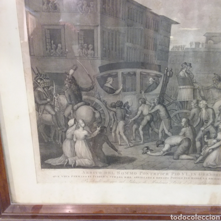 Arte: L&aacute;mina enmarcada en madera. A&ntilde;o 1803 , numerada. - Foto 4