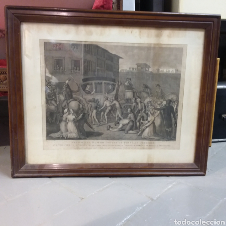 Arte: L&aacute;mina enmarcada en madera. A&ntilde;o 1803 , numerada. - Foto 1