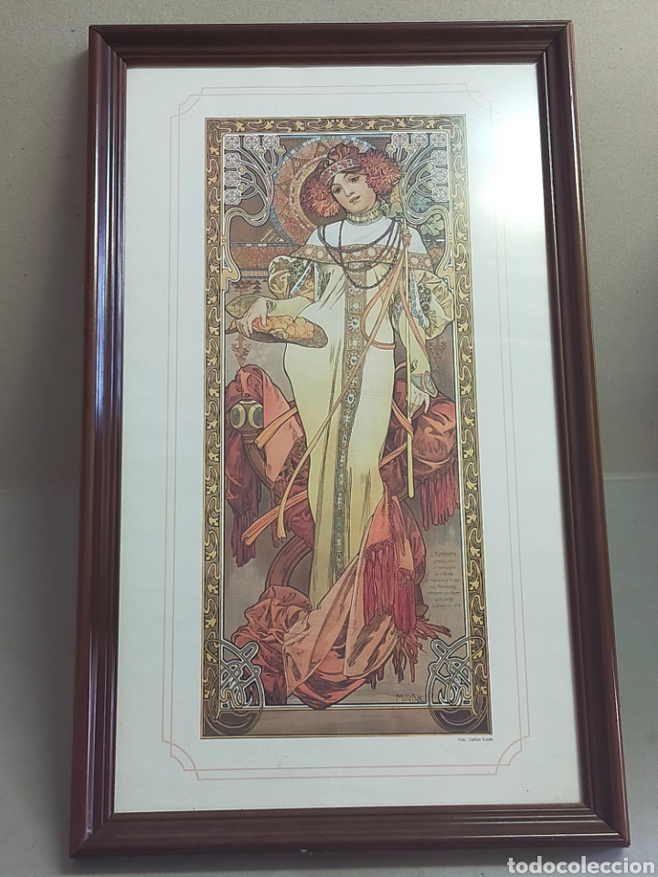 Kunst: CARTEL DE ALFONS MUCHA TEATRO DEL RENACIMIENTO. LORENZACCIO. ENMARCADO. 54X33,5 CM.