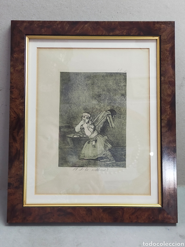Art: EL DE LA ROLLONA. NUMERO 4 DE LOS CAPRICHOS DE GOYA. REPRODUCCI&Oacute;N ENMARCADA. MARCO DE MADERA.