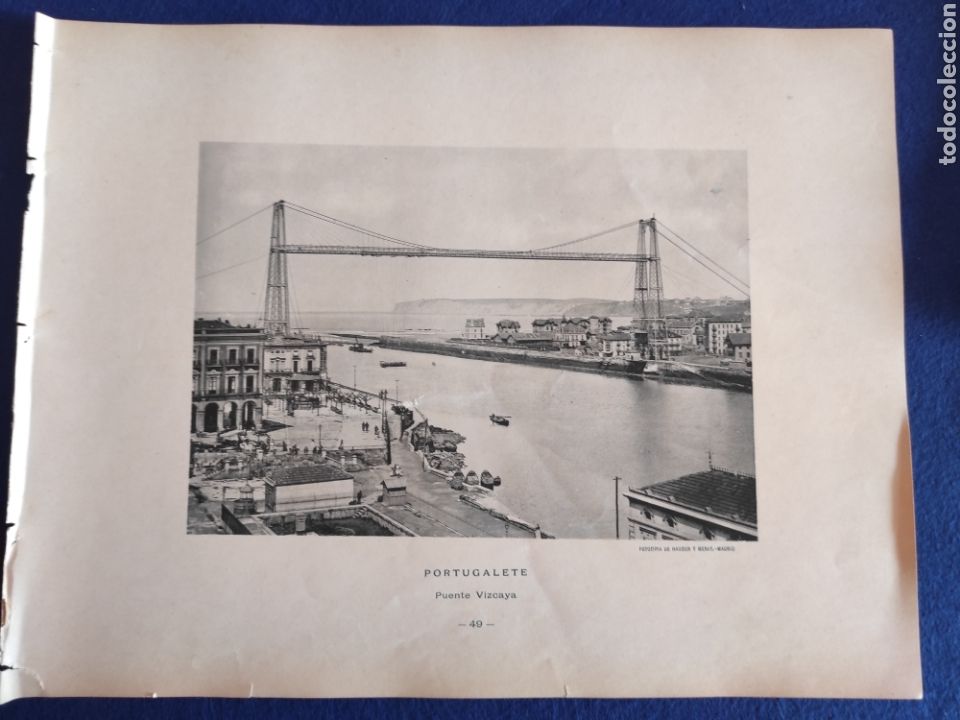 Art: PORTUGALETE. PUENTE DE VIZCAYA. FOTOTIPIA HAUSER Y MENET. 1892