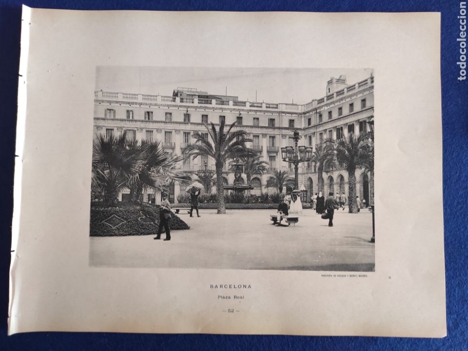 Art: LAMINA BARCELONA. PLAZA REAL.Fototipia HAUSER Y MENET. 1892