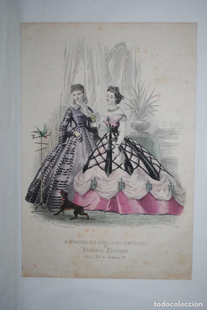 Kunst: ANTIGUA LAMINA DE LA MODA FEMENINA 1800.
