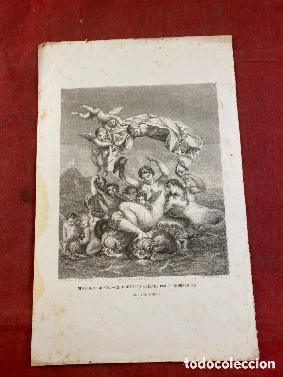 Arte: L&Aacute;MINA GRABADO MITOLOG&Iacute;A GRIEGA EL TRIUNFO DE GALATEA