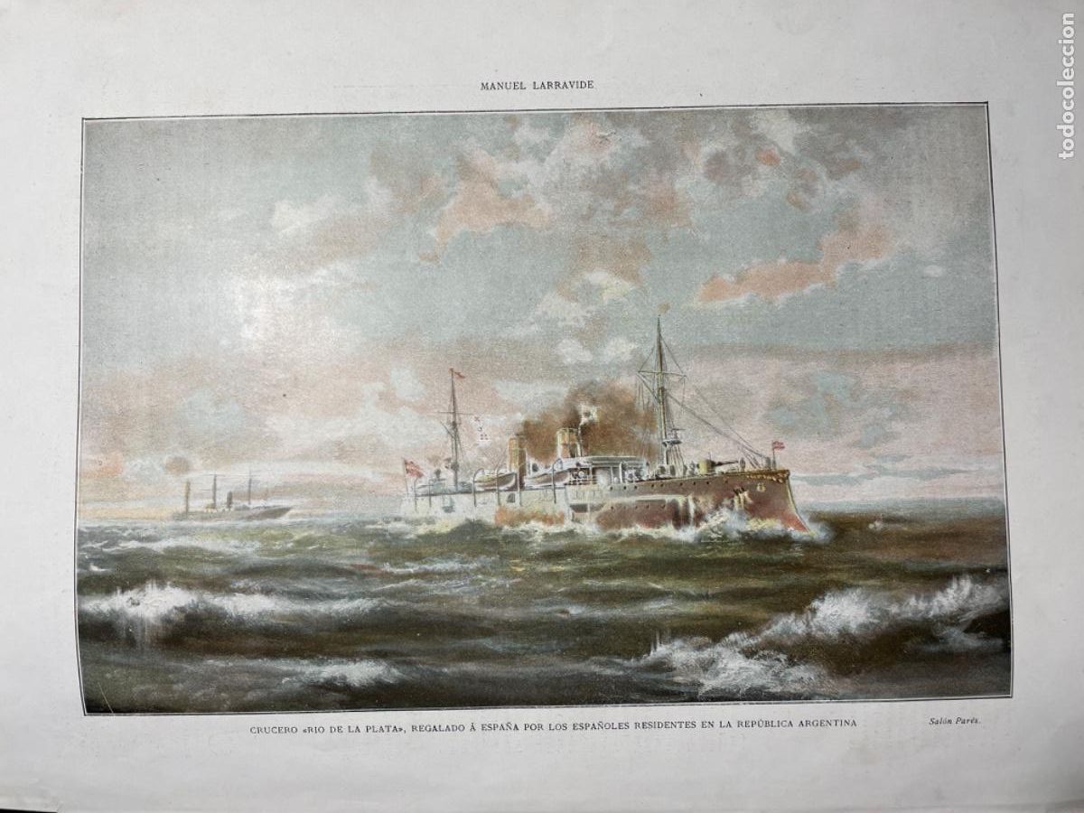 Art: ILUSTRACI&Oacute;N MODERNISTA. MANUEL LARRAVIDE. CRUCERO R&Iacute;O DE LA PLATA. REVISTA &Aacute;LBUM SAL&Oacute;N, 1901