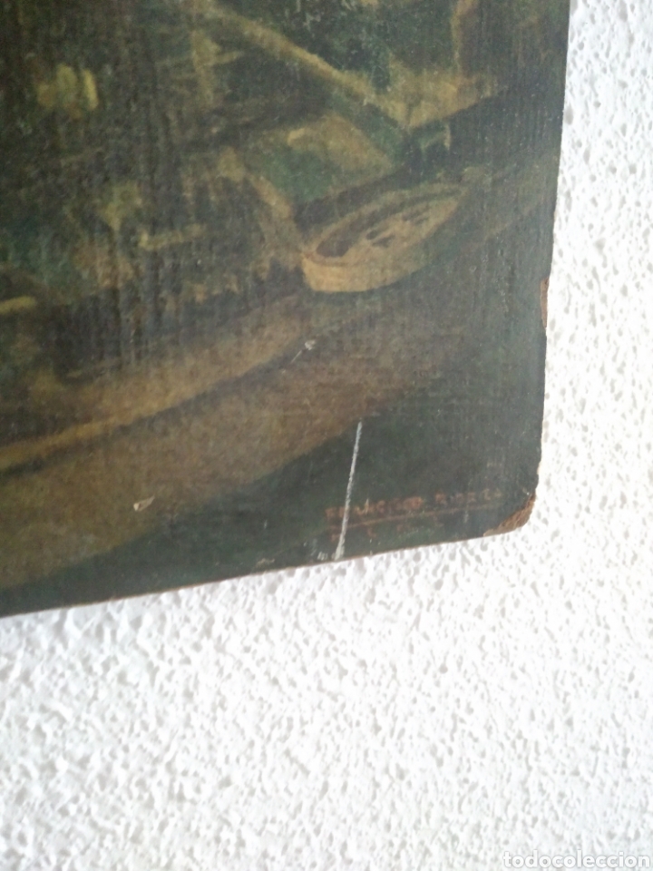 Arte: Antigua l&aacute;mina sobre tabla - Foto 3