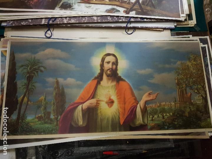 Arte: SAGRADO CORAZON DE JESUS 36X78 CM - Foto 1