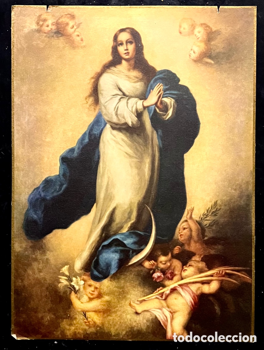 Arte: L&aacute;mina antigua &ldquo;Inmaculada Concepci&oacute;n&rdquo; - Foto 1