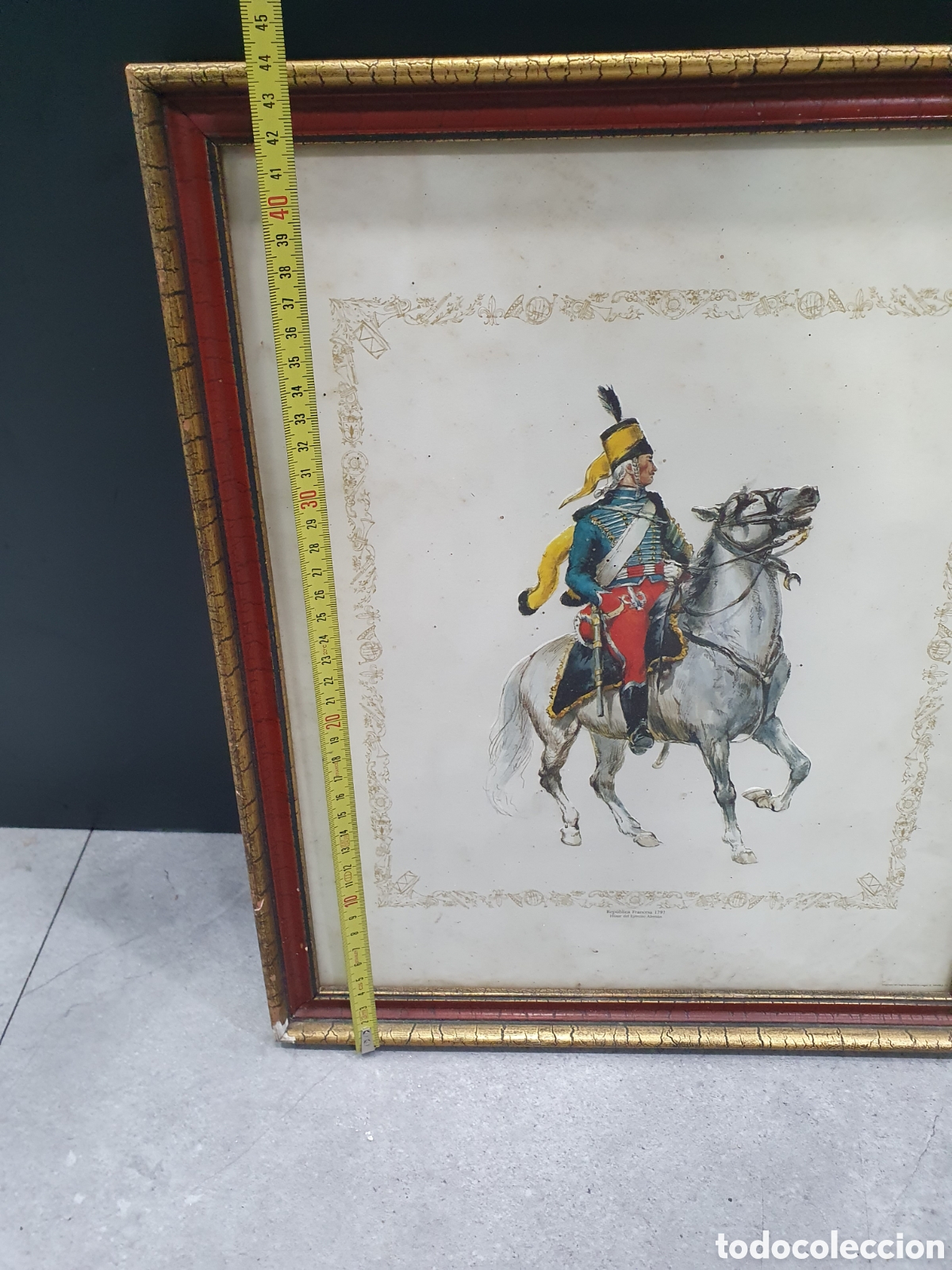 Arte: Cuadro con l&aacute;mina. Husar del ej&eacute;rcito alem&aacute;n. (L2) - Foto 4