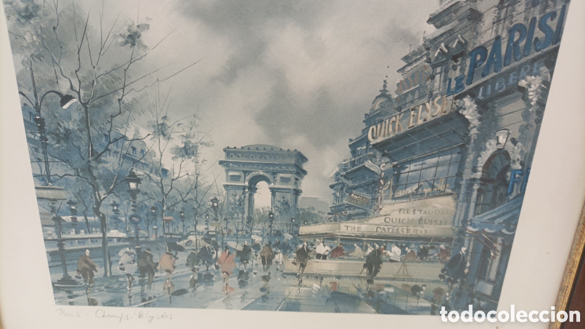 Arte: Cuadro l&aacute;mina Arco del triunfo Paris - Foto 2