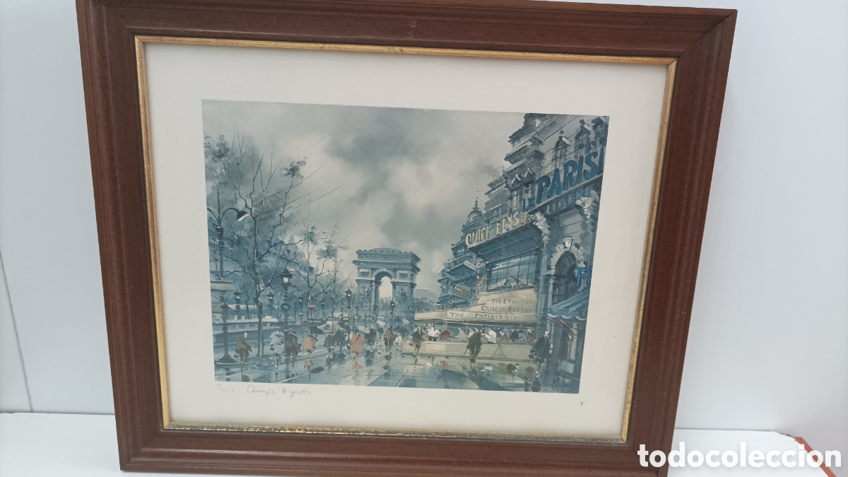 Arte: Cuadro l&aacute;mina Arco del triunfo Paris - Foto 1
