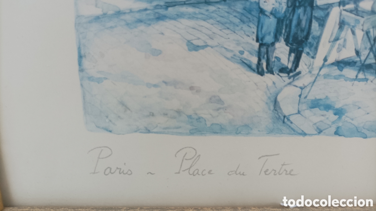 Arte: Cuadro l&aacute;mina Paris place du tertre - Foto 3