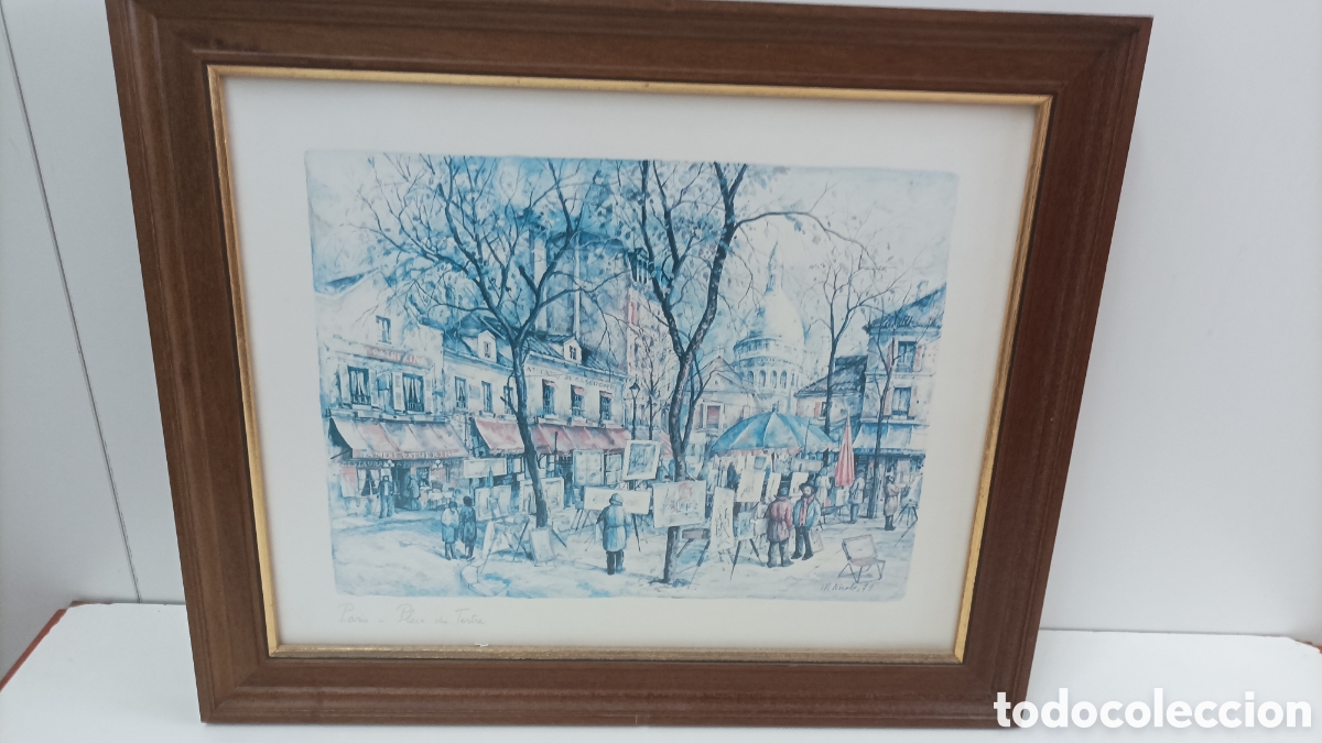 Arte: Cuadro l&aacute;mina Paris place du tertre - Foto 1