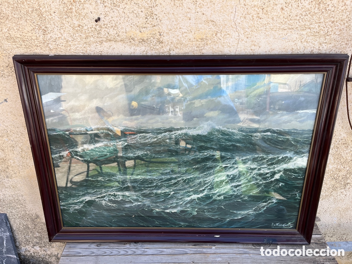 Arte: V MAR EN VERDE. L&Aacute;MINA. ENMARCADA. - Foto 1