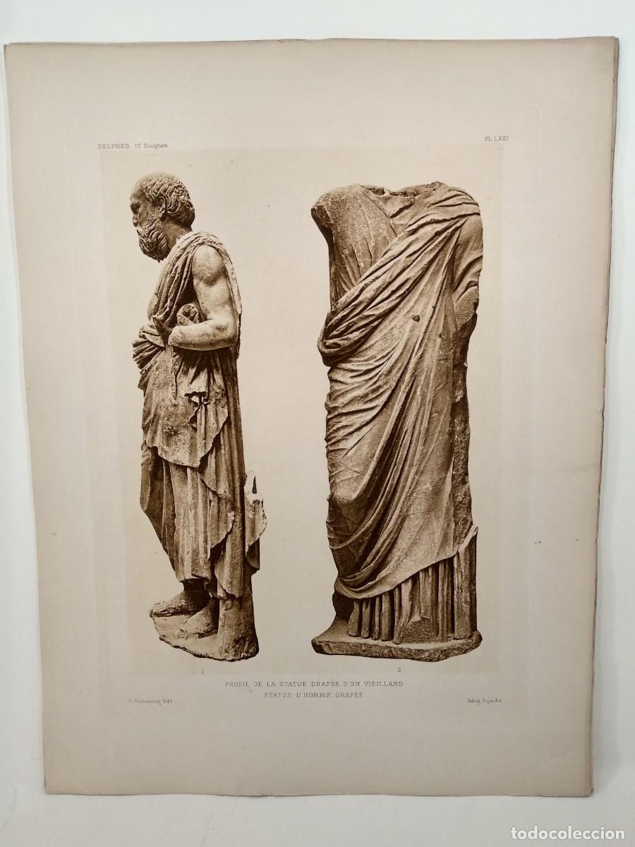 Arte: Scultures grecques de Delphes, Picard 1927, Heliograbado, Plancha LXXI