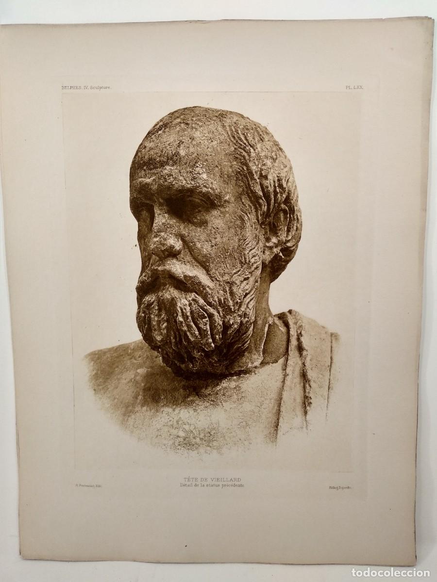 Art: Scultures grecques de Delphes, Picard 1927, Heliograbado, Plancha LXX