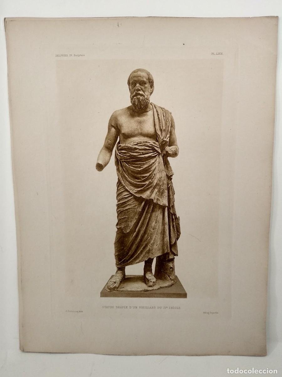 Art: Scultures grecques de Delphes, Picard 1927, Heliograbado, Plancha LXIX