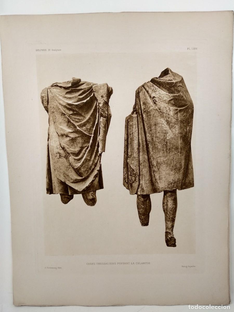 Art: Scultures grecques de Delphes, Picard 1927, Heliograbado, Plancha LXVI