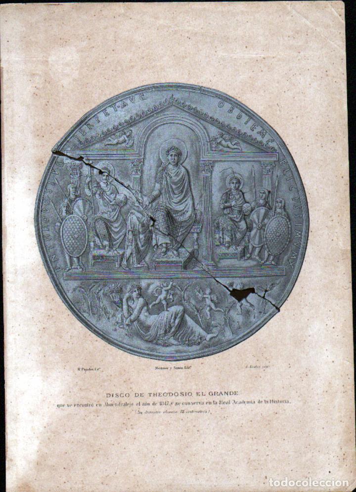 Art: LITOGRAFIA. DISCO DE THEODOSIO EL GRANDE. M. PUJADAS LIT. G-ARTE-070