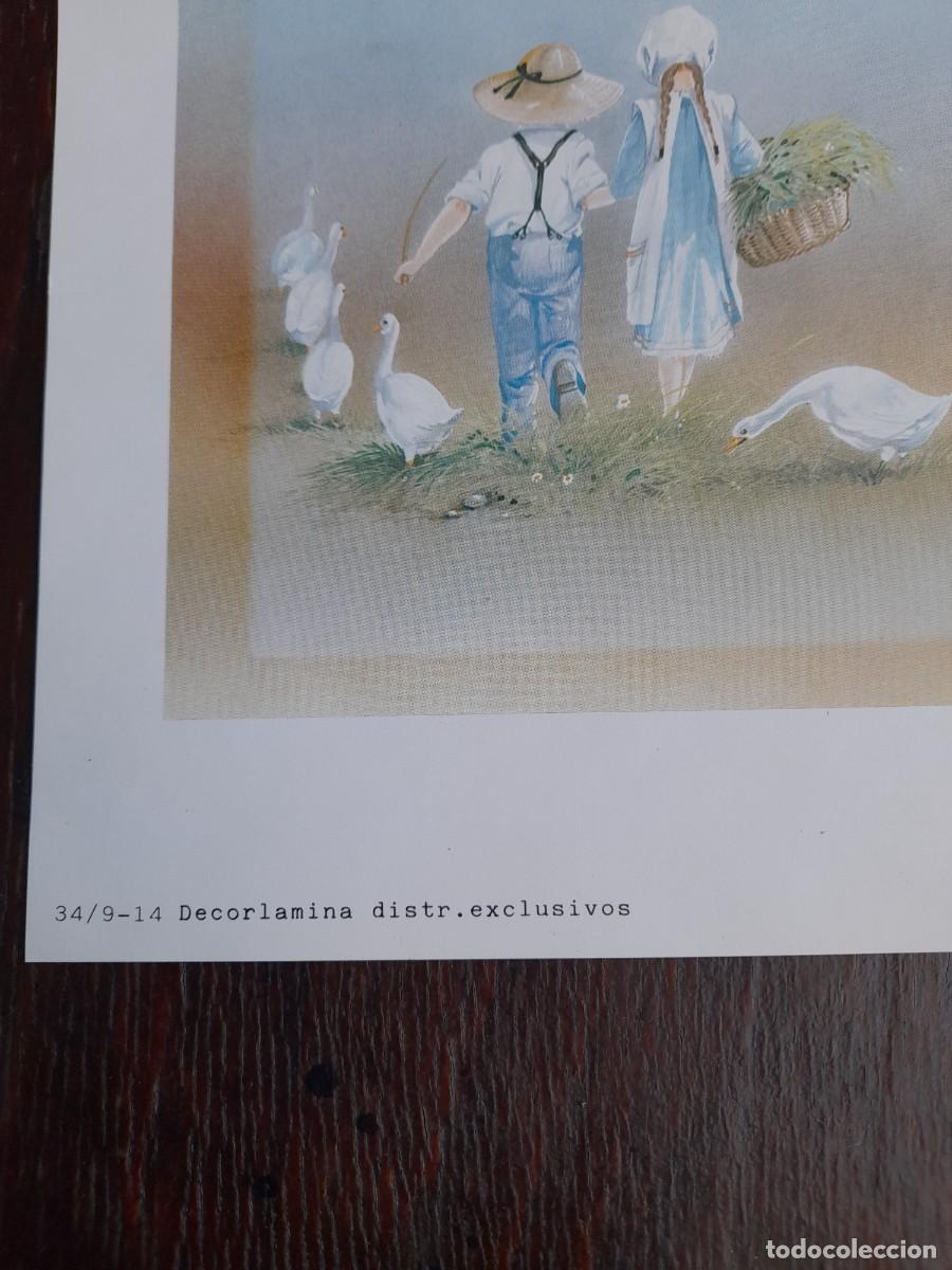Arte: Ni&ntilde;a y ni&ntilde;o con patos - Foto 2