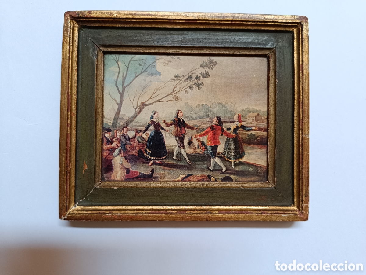 Arte: Mini cuadro escena baile de Goya - Foto 2