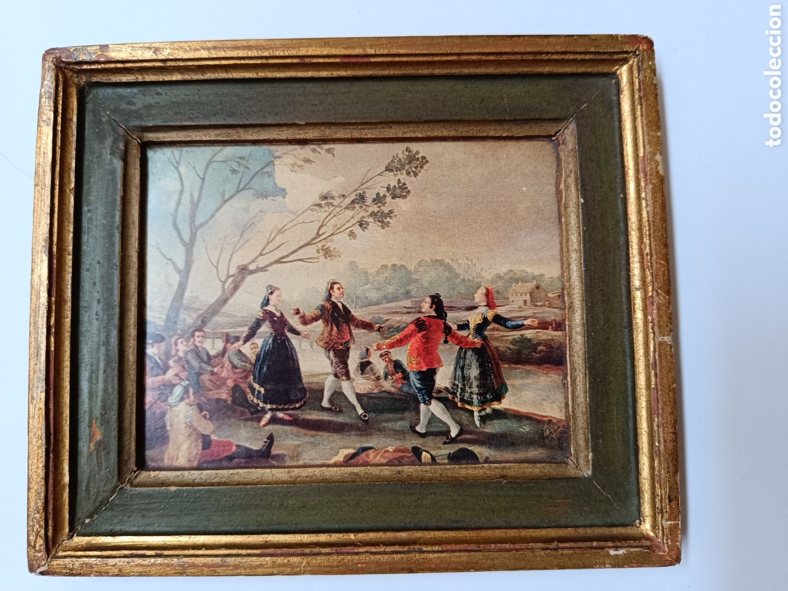 Arte: Mini cuadro escena baile de Goya - Foto 3