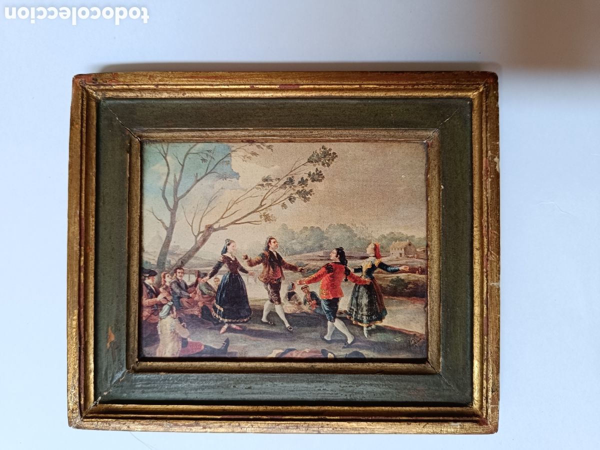 Arte: Mini cuadro escena baile de Goya - Foto 4