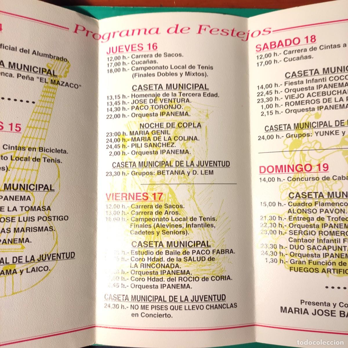 Arte: PROGRAMA DE FERIA 1993 * CORIA DEL RIO * DIBUJO DE MANUEL MARTINEZ SUAREZ * TRIPTICO - Foto 2
