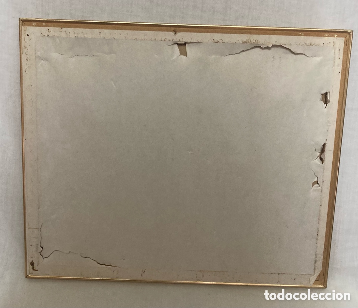 Arte: CUADRO LAMINA ANTIGUA MARCO MADERA Y CRISTAL PROTECTOR - Foto 4