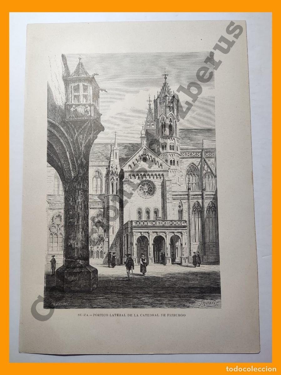 Art: Lamina - Suiza, Portico Lateral de la Catedral de Friburgo (1879)