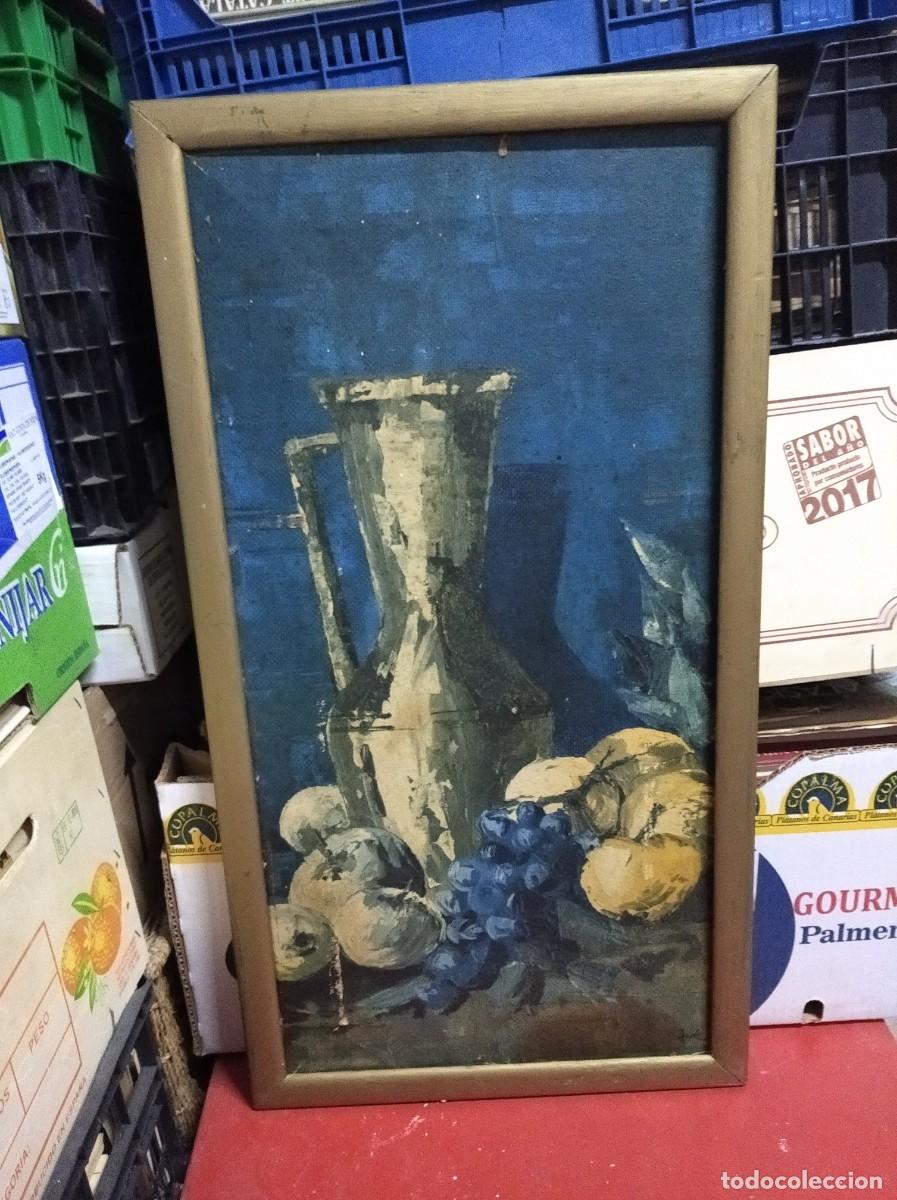 Arte: ANTIGUO CUADRO CON LAMINA DE BODEGON - Foto 1