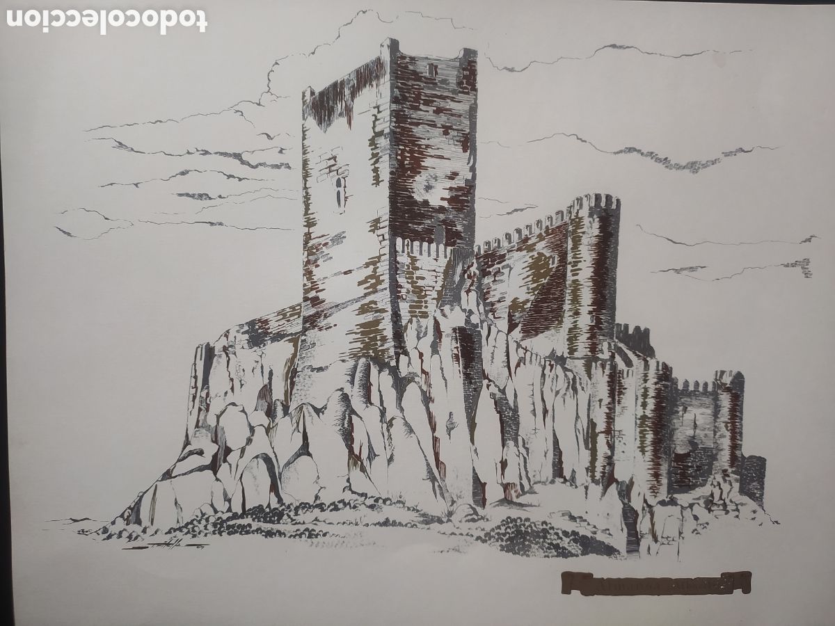 Arte: L&aacute;mina castillo de Almansa(Albacete)