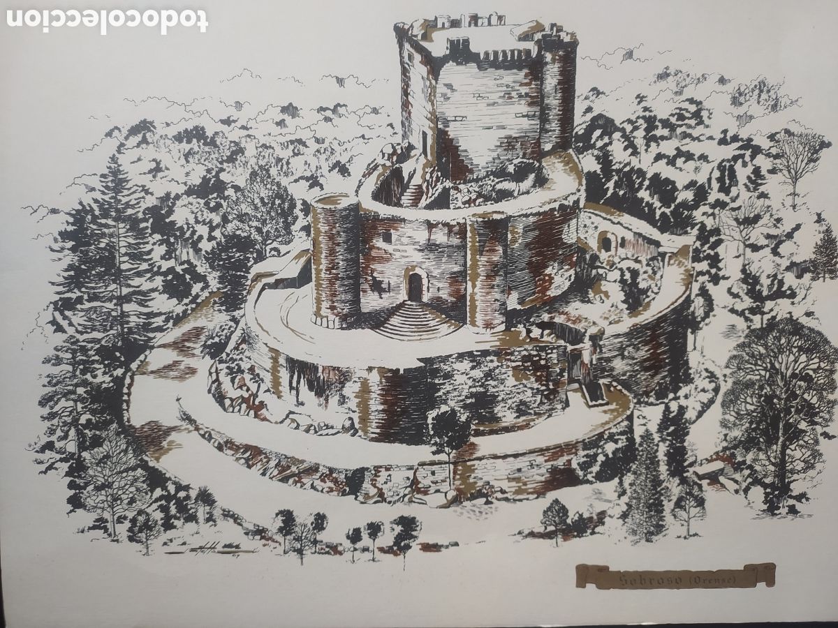 Arte: L&aacute;mina de Castillo Sobroso Orense - Foto 1