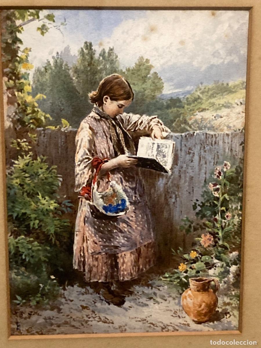 Arte: Ni&ntilde;a regando en el jard&iacute;n - Foto 2
