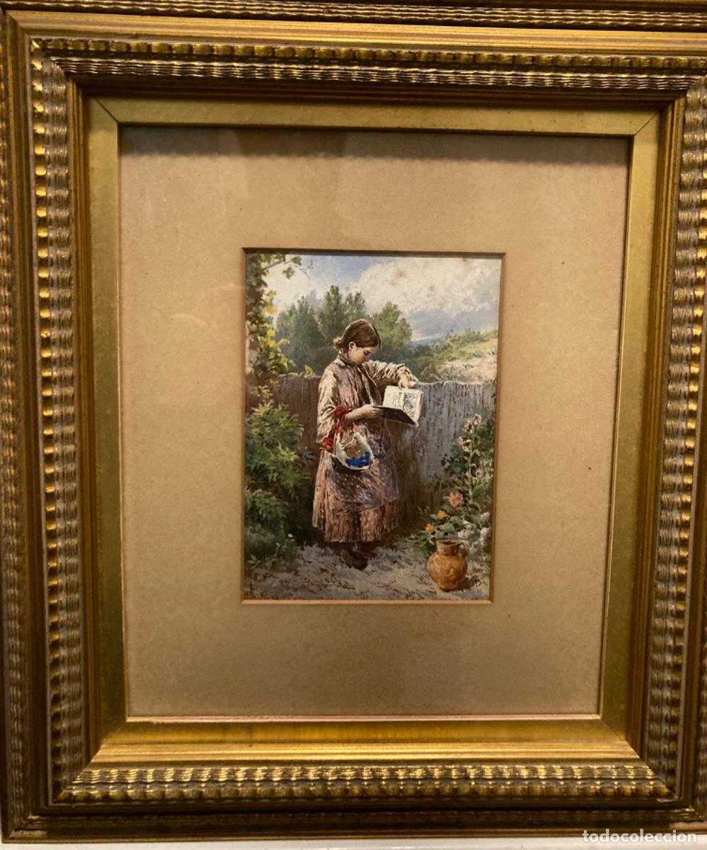 Arte: Ni&ntilde;a regando en el jard&iacute;n - Foto 4