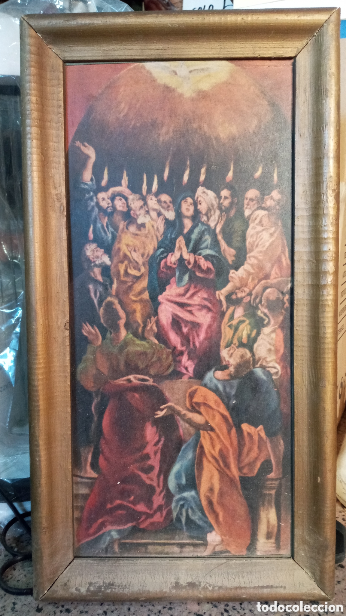 Arte: ANTIGUO CUADRO RELIGIOSO - Foto 2