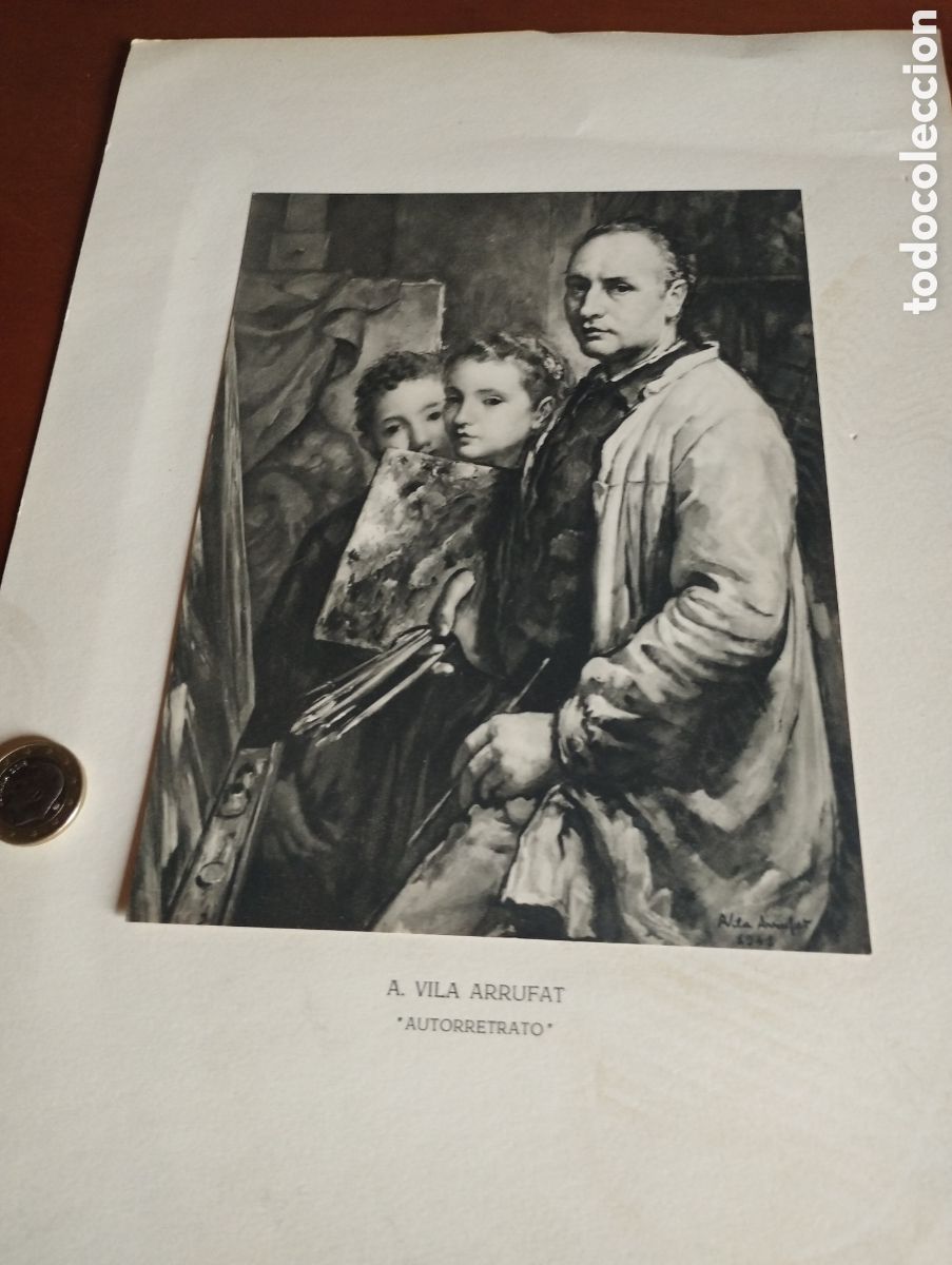 Arte: Lamina recortada de A. Vila Arrufat, Autorretrato