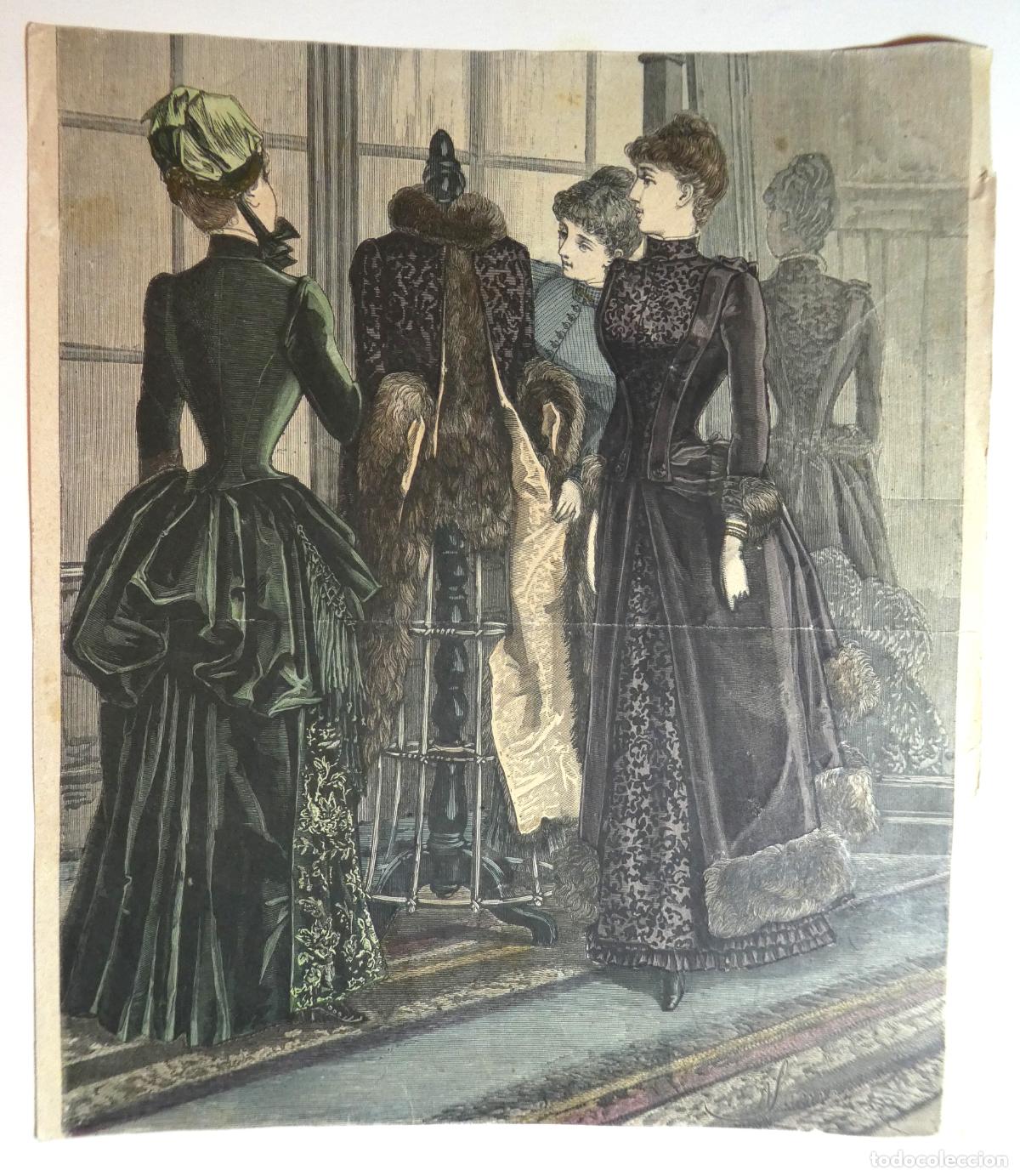 Arte: ANTIGUA LAMINA DE MODA - Foto 1