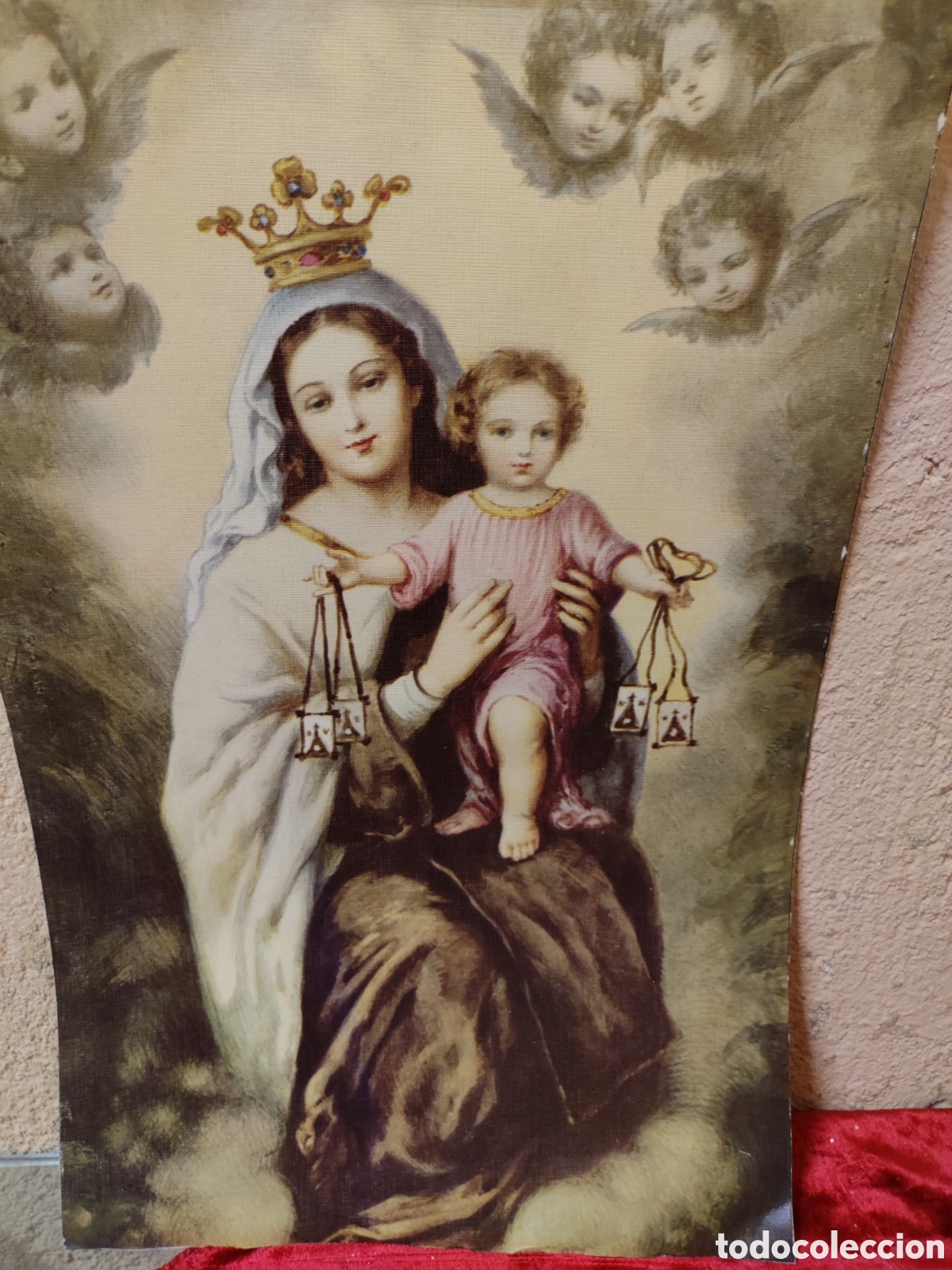 Arte: Virgen del carmen sobre papel - Foto 2