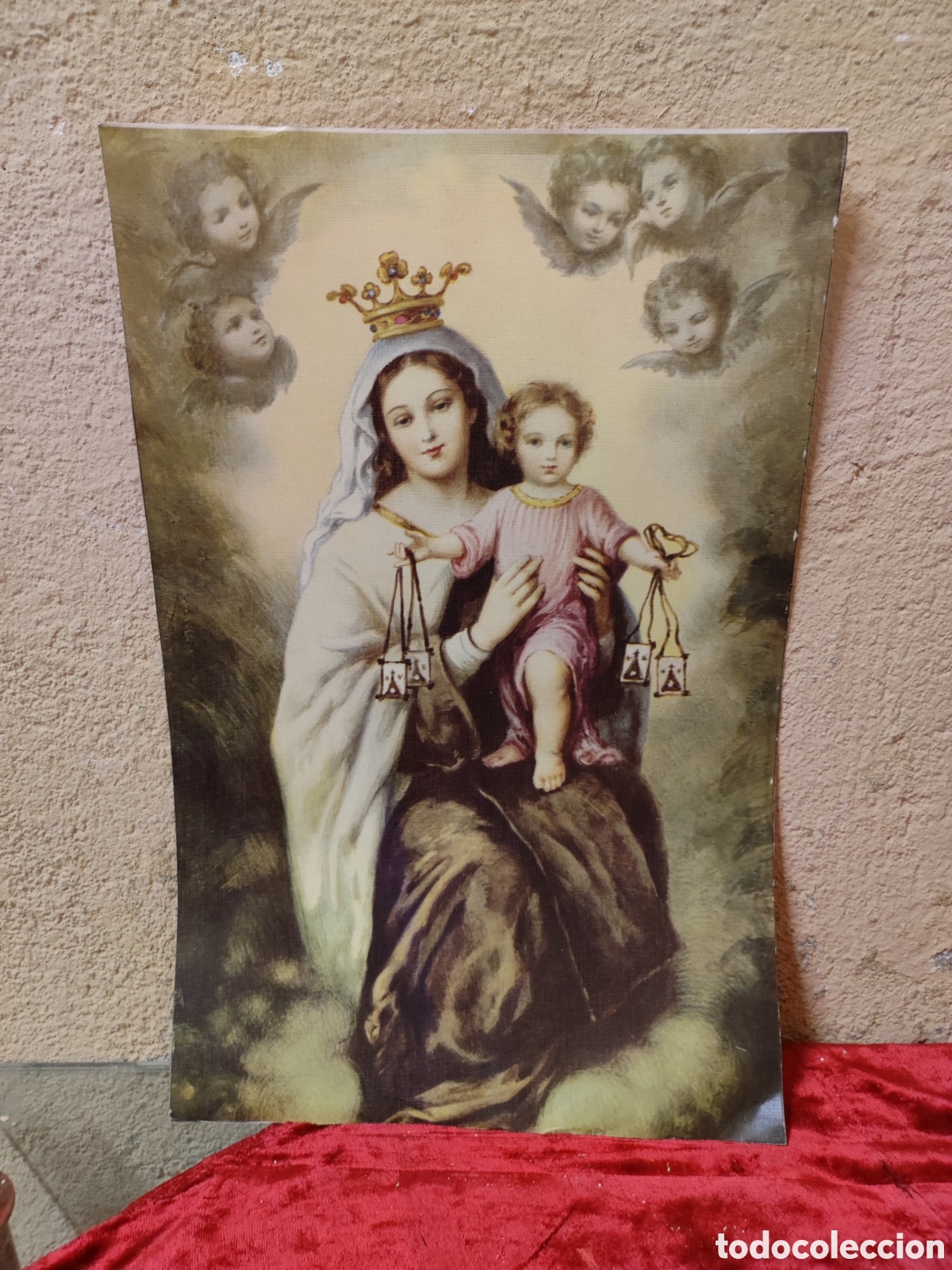 Arte: Virgen del carmen sobre papel - Foto 1