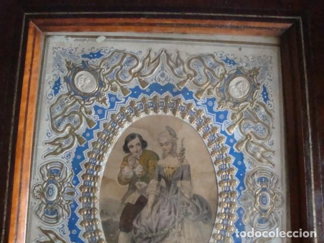 Arte: ANTIGUO CUADRO CON LITOGRAFIA - Foto 4