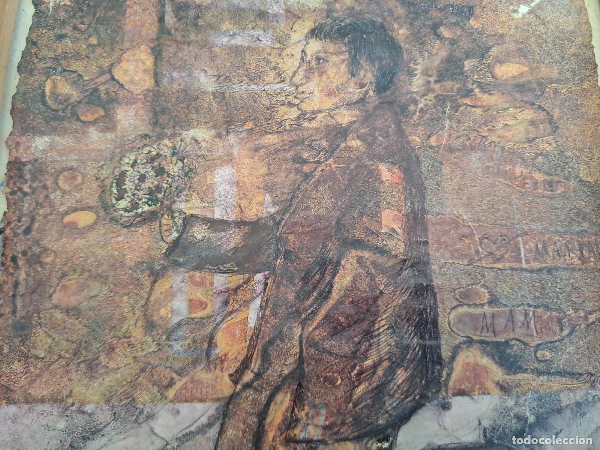 Arte: cuadro hombre con flores - Foto 2