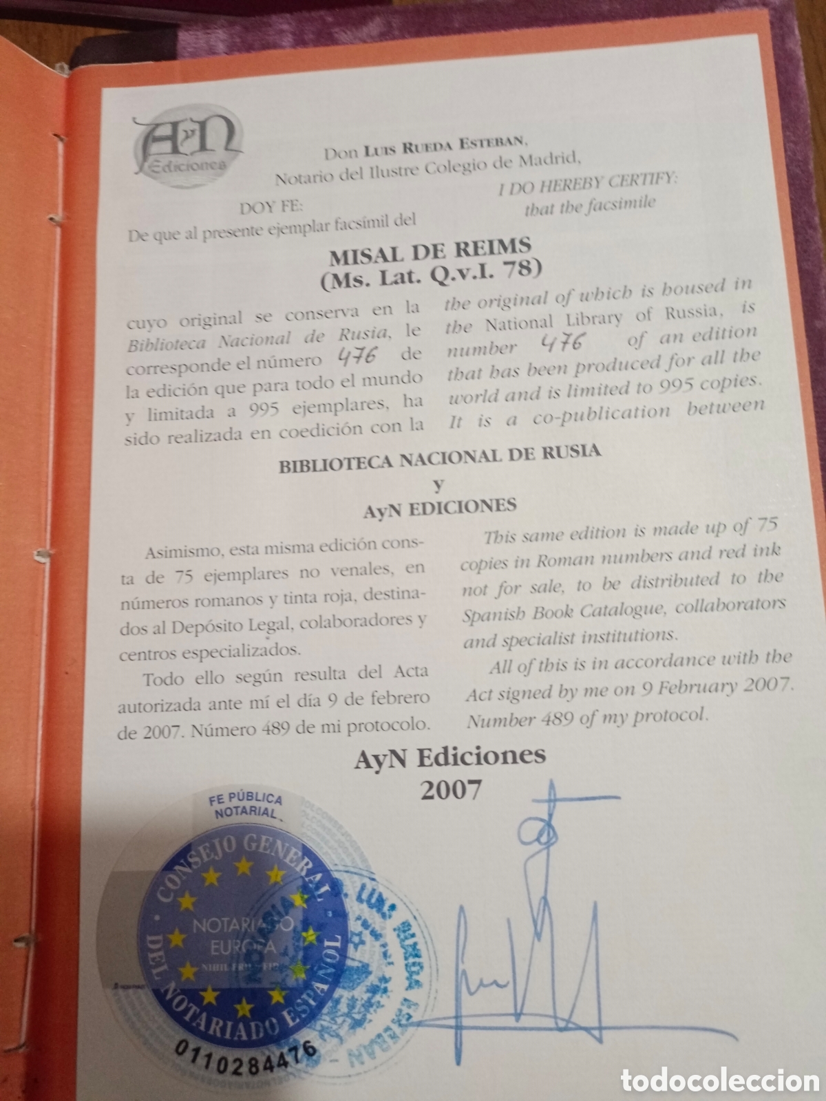 Arte: FACSIMIL MISAL DE REIMS - Foto 7