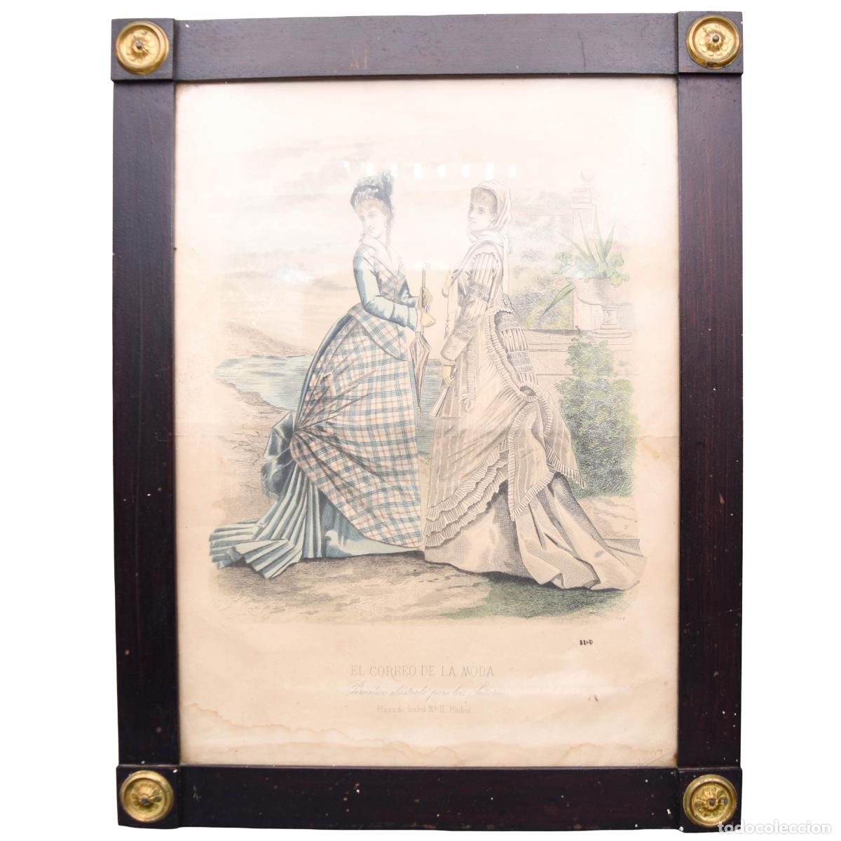 Arte: Marco antiguo con l&aacute;mina - Foto 1