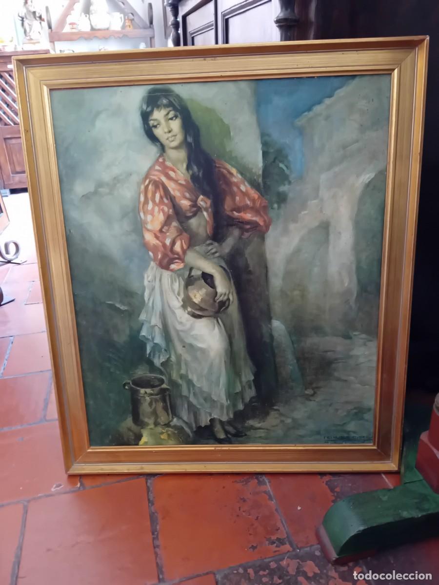 Arte: Mujer con c&aacute;ntaros de cobre de Francisco Rivera - Foto 1