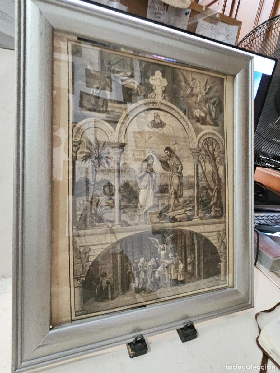 Arte: cuadro con granado antiguo religioso - Foto 3