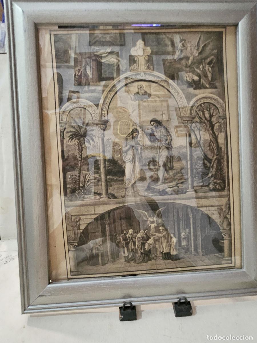 Arte: cuadro con granado antiguo religioso - Foto 4
