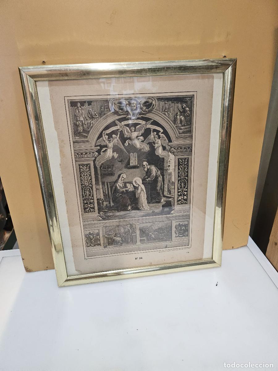 Arte: cuadro con grabado religioso - Foto 1