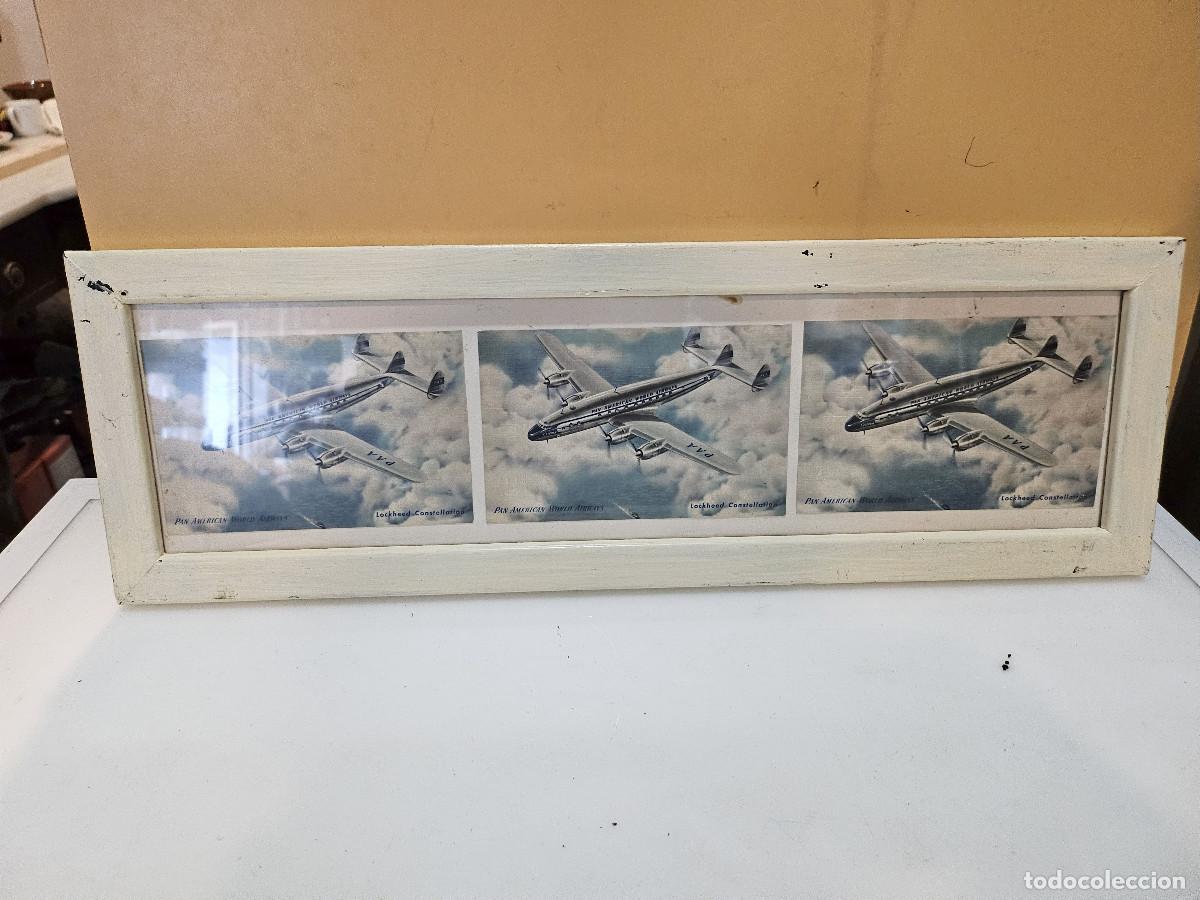 Arte: cuadro con postales de aviones - Foto 1